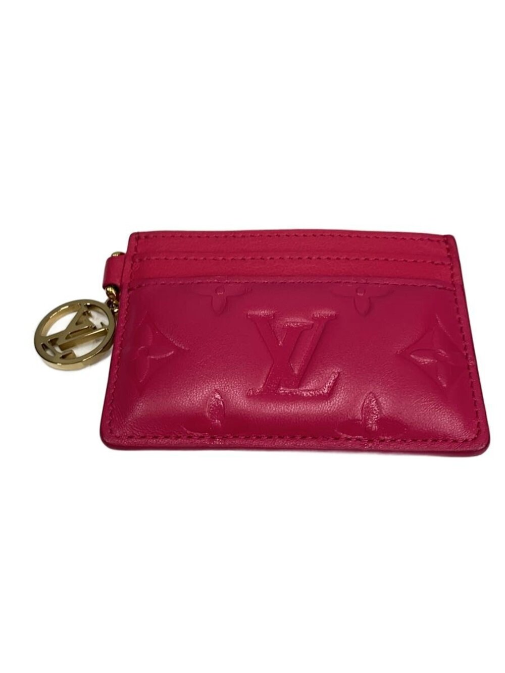 LOUIS VUITTON Porte Cartes Coussin Pass Case Wallet Leather Pink